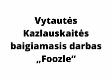 Vytautės Kazlauskaitės baigiamasis darbas „Foozle“