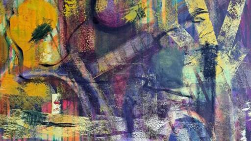Aistė Ramūnaitė „Vasaros lietus“, 2022, drobė, akrilas, 80x100 cm, Aistės Ramūnaitės nuotr.